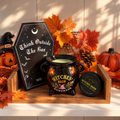 Witches Brew Gothic Geschenkset – Hexenkessel, Wax Melt & Sarg Notizbuch