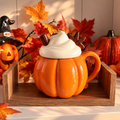 Kürbis Tasse mit Deckel 400 ml | Pumpkin Becher Herbst Kaffee Tee Geschenk